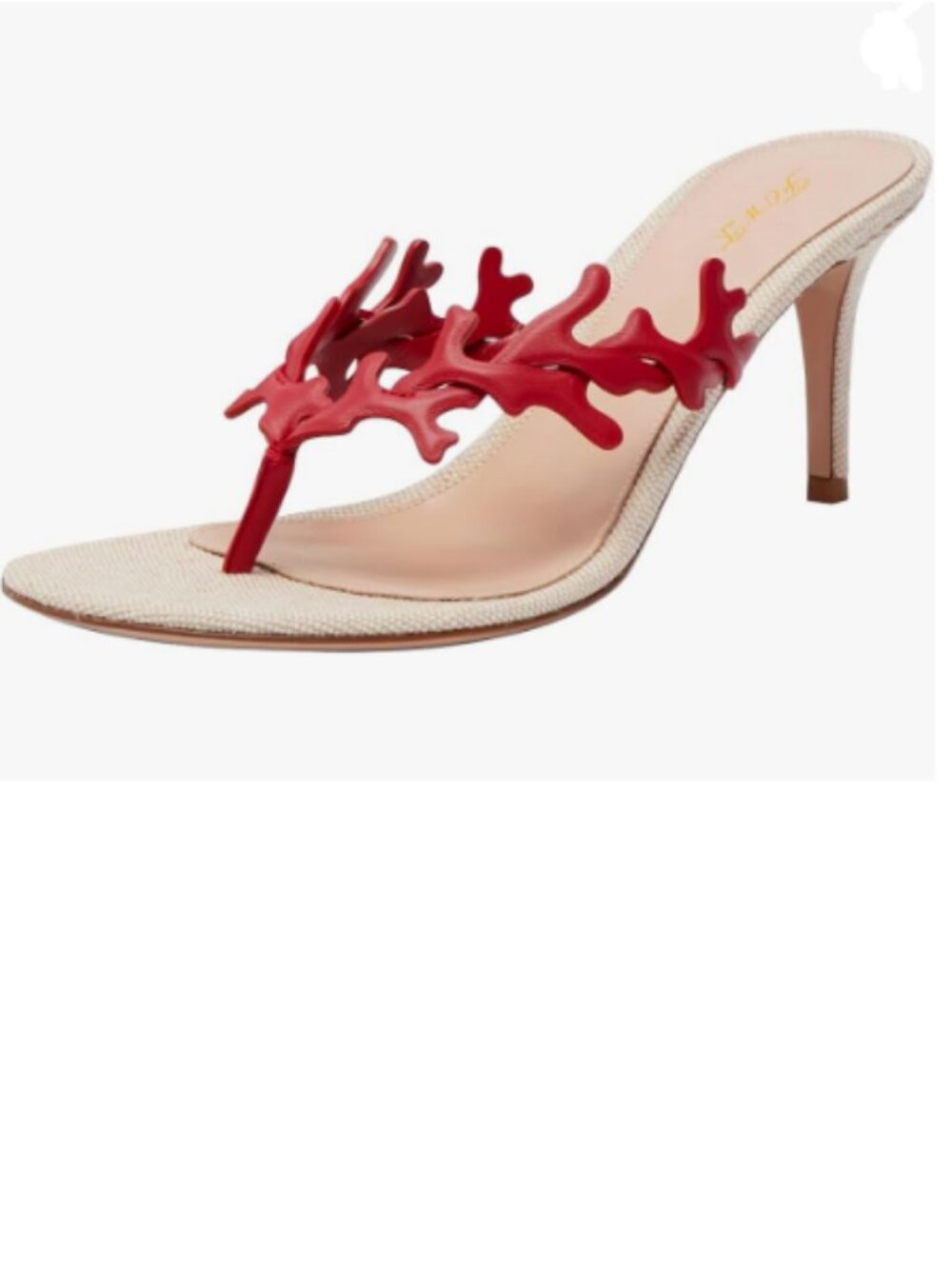 FOWT Red High Heel Unique Coral Strappy Slides Open Toe Flip Flops Thong Sandals